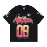 25ss Cross-Border Foreign Trade Hellstar American Trend High Street Retro Print Summer Loose Short-Sleeve T-Shirt Unisex