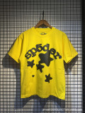 Cross-border trendy brand Sp555der loose hip-hop spider web letter t-shirt, couple's matching classic casual short sleeve