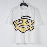 American trendy high street hip-hop Billionaire cartoon abstract pattern printed casual round-neck short-sleeve T-shirt for men and women