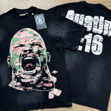 Cross-border American streetwear brand Hell Star washed vintage letter print loose-fitting youth short-sleeve street T-shirt, unisex