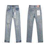 Ksubi trendy brand Purple new AM splatter-print high street retro ripped casual slim-fit jeans for men and women