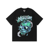 25ss cross-border European and American trendy brand hell hip-hop printed letter high street casual loose pure cotton short-sleeve unisex shirt
