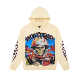 25 new European and American trendy brand skull rock band unisex casual loose hooded sweatshirt for teenagers