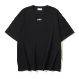 American streetwear brand OFF OW arrow graffiti print heavy-duty street style summer short-sleeve high street casual T-shirt for men and women