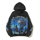 Godspeed Cross-Border 25ss Fall/Winter New Direct Print Washed Vintage Pure Cotton Hip-Hop American Style Hoodie Sweatshirt
