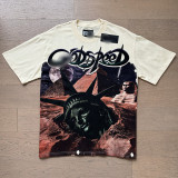 26ss Cross-Border Foreign Trade GOD American Trend High Street Vintage Washed Distressed Skull Unisex Loose Fit Printed Short Sleeve T-Shirt