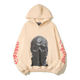 Godspeed Cross-Border 25ss Fall/Winter New Direct Print Washed Vintage Pure Cotton Hip-Hop American Style Hoodie Sweatshirt