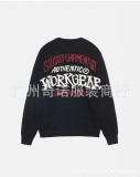 23S STU new knitted sweater with curved letter print, unisex, suitable for couples, versatile, pure cotton, long sleeve