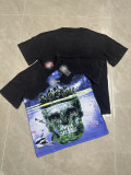 Cross-border American niche trendy brand T-shirt with skull print, loose fit, short sleeves, vintage washed, unisex and versatile