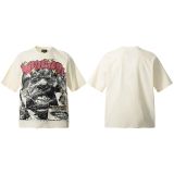 New cross-border HELL trendy high-quality vintage distressed T-shirt, loose fit printed short-sleeve T-shirt, unisex style for couples