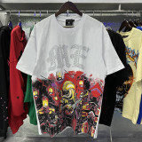 MIXED EMOTION American fashion brand Angel high street rhinestone vintage loose short-sleeve full-print unisex T-shirt