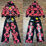 High-end foreign trade version of  THAT'S A AWFUL LOT OF COUGH SYRUP  printed all-over hoodie and pants set