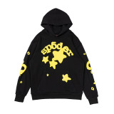 25ss high-quality Sp555der trendy high street style rhinestone embossed letter spider web hoodie for men and women