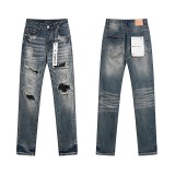 Ksubi trendy brand Purple new AM splatter-print high street retro ripped casual slim-fit jeans for men and women