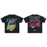 Lost Intricacy Tees European and American fashion brand, rhinestone lettering, washed and distressed, loose-fitting short-sleeve T-shirt for men and women