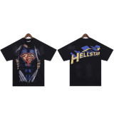 American trendy INS-style Hell Star retro print summer street fashion loose casual shorts and short-sleeve T-shirt for men and women