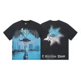 New Summer Arrival: GOD Fashion High Street Vintage Washed Distressed Short Sleeve Rock Band Print Loose Fit T-Shirt