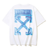25ss European and American cross-border fashion high street OFF-WHITE high-quality printed graffiti loose short-sleeve T-shirt for men and women