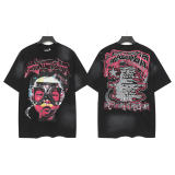 New Hellstar high-quality vintage washed loose-fit short-sleeve T-shirt for men