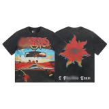 New Summer Arrival: GOD Fashion High Street Vintage Washed Distressed Short Sleeve Rock Band Print Loose Fit T-Shirt