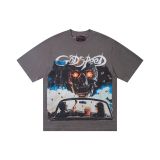 Cross-border American fashion Godspeed new American street hip-hop pure cotton vintage distressed casual versatile short-sleeve shirt