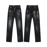 Cross-border foreign trade DSQUARED2 European and American trendy brand slim-fit skinny jeans with washed-out and distressed details for men