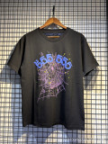 Cross-border trendy brand Sp555der loose hip-hop spider web letter t-shirt, couple's matching classic casual short sleeve