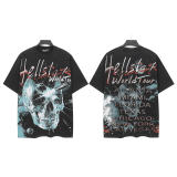 New Hellstar high-quality vintage washed loose-fit short-sleeve T-shirt for men