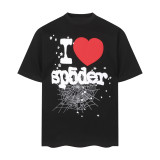 26ss Cross-Border Foreign Trade Sp555der American Style Trendy Brand High Street Printed Foam Loose Casual Short Sleeve T-Shirt for Men and Women