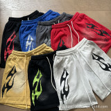 25ss cross-border European and American trendy brand Hellstar NFC high-quality washed vintage loose casual shorts for couples