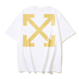 25ss European and American cross-border fashion high street OFF-WHITE high-quality printed graffiti loose short-sleeve T-shirt for men and women