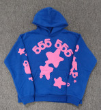 Overseas original heavyweight 450G thick fleece hoodie with foam-printed spider design for men and women Sp5der hoodie
