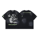 25ss Summer New Hellstar American Style Trendy Brand High Street Washed Vintage Print Unisex Short Sleeve T-Shirt