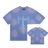 Niche cross-border trendy brand Thug Club's three-swords-and-moon print summer new casual loose fit style is popular among both men and women.
