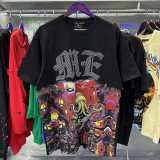 MIXED EMOTION High-Quality Fashionable High-Street Angel Rhinestone Vintage Loose-Fit Short-Sleeve Full-Print Unisex T-Shirt