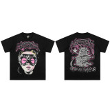 25ss cross-border foreign trade HELLSTAR American style trendy brand high street hip-hop loose casual short-sleeve T-shirt unisex