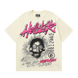 25ss Cross-Border Foreign Trade Hellstar American Trend High Street Retro Print Summer Loose Short-Sleeve T-Shirt Unisex