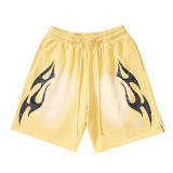 25ss cross-border European and American trendy brand Hellstar NFC high-quality washed vintage loose casual shorts for couples