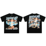 25ss cross-border foreign trade HELLSTAR American style trendy brand high street hip-hop loose casual short-sleeve T-shirt unisex