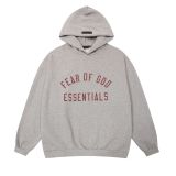 Spring/Summer New FOG ICON Double-Line Letter Print Crew Neck Pullover Short Sleeve Unisex Fleece Hoodie