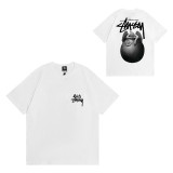 Summer short-sleeve Stus heavy-duty long-sleeve with correct lettering, high-quality American streetwear brand for couples