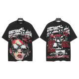 25ss American trendy high street Hellstar heavy washed distressed loose vintage short-sleeve T-shirt unisex fashion brand