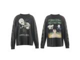 Hip-hop SAINT MICHAEL ICON new vintage graffiti loose-fit round-neck long-sleeve T-shirt for men and women