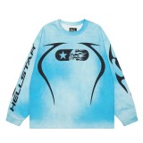 American trendy brand Hellstar autumn and winter long-sleeve base shirt, fashionable high street casual couple's sweatshirt