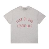 Spring/Summer New FOG ICON Double-Line Letter Print Crew Neck Pullover Short Sleeve Unisex Fleece Hoodie