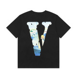 VLONE FOG short-sleeve Grim Reaper limited edition large V high street T-shirt, loose fit, printed, American style, JUICE WRLD collaboration tee