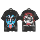 New Hellstar high-quality vintage washed loose-fit short-sleeve T-shirt for men