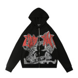 Cross-border foreign trade MIXED EMOTION American style trendy brand high street rhinestone loose hoodie sweatshirt unisex set
