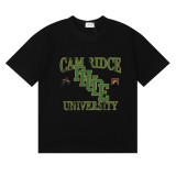 25ss cross-border European and American trendy brand RHUDE character, coconut tree, and letter print American style short-sleeve T-shirt, unisex
