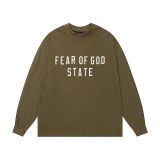 High street new autumn and winter FOG ICON double row letter print fleece-lined hooded sweatshirt for men and women, couple style trendy top